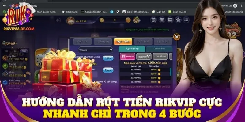 Rút Tiền Rikvip: Miễn phí giao dịch 100%
